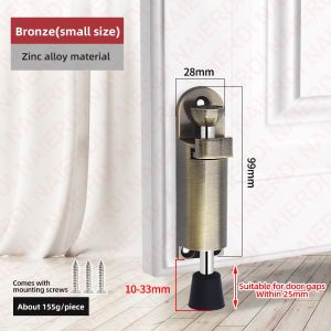 WH NAIERDI Kickdown Door Stop Zinc Alloy Easy Step Door Stopper Heavy Duty Rubber Foot Kickdown Door Holder