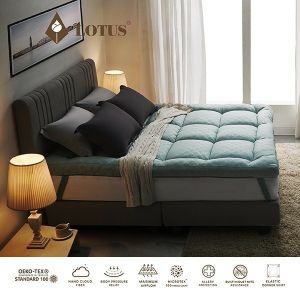 LOTUS ที่นอนนาโนคลาวด์ไฟเบอร์ รุ่น Ayame Cloud - สี Green ความหนา 4 นิ้ว ส่งฟรี