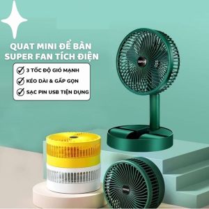 Quạt tích điện mini gấp gọn quạt để bàn cấp độ gió cao cấp