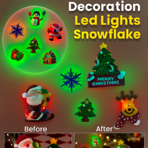 3D Christmas Fridge Magnets Santa Christmas Wall Stickers WithLed Lights Room Decoration墙贴冰箱贴