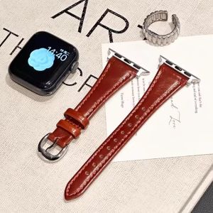 Slim Leather Strap For Apple Watch Band Series 11 10 9 8 7 6 Ultra3 49mm 42mm 46mm 44mm 40mm 45mm Wristband Women Bracelet
