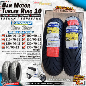 Ban Motor Vespa Michelin City Grip Ring 11 Tubles Ban Motor Tubeless Vespa Ring 12 Tubles