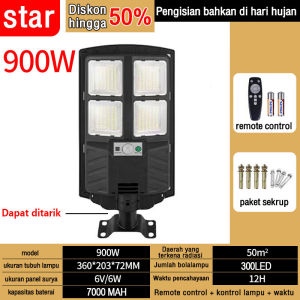 【Beli 1 gratis 1】MAKITA 1500 Watt Lampu tenaga surya Lampu solar panel Lampu sorot solar LED Lampu Tenaga Surya dengan Remote