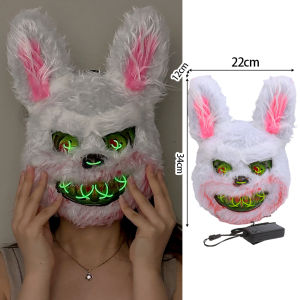 Halloween Mặt Nạ Đầu Thú đẫm máu đáng sợ Glow gấu mặt Headgear cosplay Masquerade kinh dị sang trọng giả mặt nạ thỏ