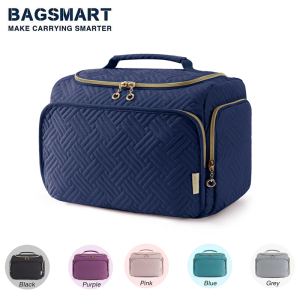 BAGSMART Cosmetic Bag for Make UP Cases Large Capacity Makeup Organizer With Handle Waterproof Travel Toiletry Storage2026