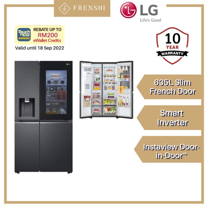 LG Net 635L SidebySide with InstaView & DoorinDoor™ in Matte Black
