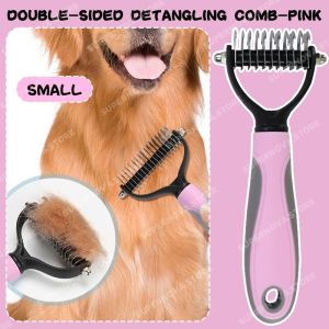 Pet Hair Knot Brush Comb Pet Comb Double Untie Knot Rake Pet Dog Cat Brush Hair Grooming Tool