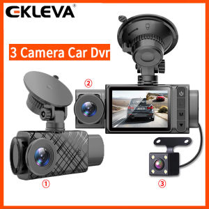 Ekleva Dash Cam 3 Máy Ảnh Cho Thiết bị ghi hình xe ô tô FHD 1080P Ba Kênh DVR Máy ghi hình Dashcam 24H Màn hình đỗ xe Máy Quay