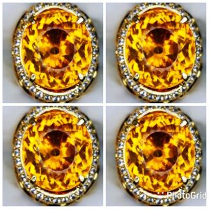 BATU PERMATA YELLOW CITRINE QUARTZ OVAL MIXED SUPER LUSTER