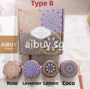 🇸🇬🔥SG STOCK🔥4Pcs /Set Present Set Dry Flower Scented Candles Household Living Room Smoked Bedroom Candle Gift Box Set