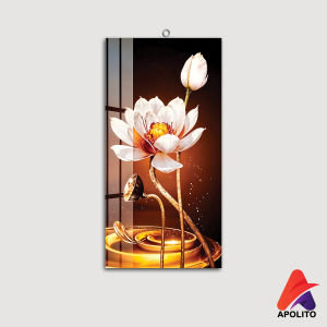 HIASAN DINDING ABSTRAK TROPICAL LOTUS AESTHETIC (15X30) WALL DECOR PAJANGAN DINDING POSTER RUANGAN