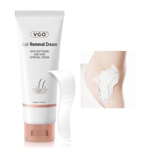 VGO Painless Hair Removal Cream for Women & Men Hair removal cream for body back & legs All Skin Types 4.06oz w/Spatula