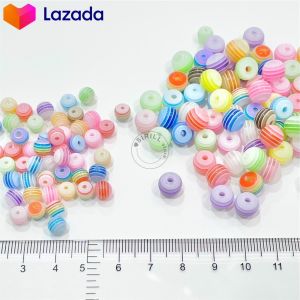 New ลูกปัดโพนี่ Pony Bead / Layers Bead ลูกปัดเรนโบว์ ลูกปัดแคนดี้ ลูกปัดชั้น ลูกปัดคละสี 6mm 8mm