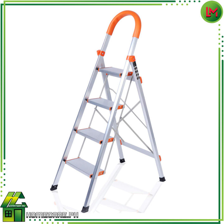 Folding Steel 4-Step Ladder w/ Hand Rail, Wide Steps, 330lbs Capacity –  Best Choice Products