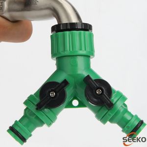 Seeko Garden Hose Splitter Y-Type Watering Connector Distributor Outdoor Tap Faucet Sprinkle