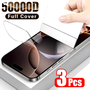 3PCS Hydrogel Film For iPhone 17 17 Air 16 Pro Max 16 Pro 16 Plus 15 14 13 12 HD Clear Full Cover Front Screen Protector Anti-Scratch Protective Soft Film For iPhone 17 Not Glass Film