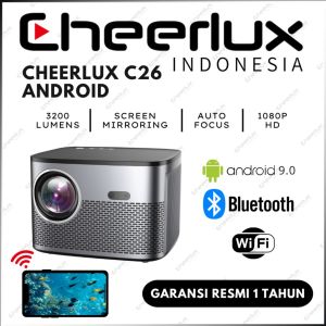 Proyektor Android Wifi CHEERLUX C26 | Mirroring Bluetooth 3200 Lumens