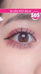 Mi trên giả MILAI S05 sợi dẹt 60 chùm dài 9-11.5mm đen mờ tự dính makeup mắt đẹp ảnh chụp