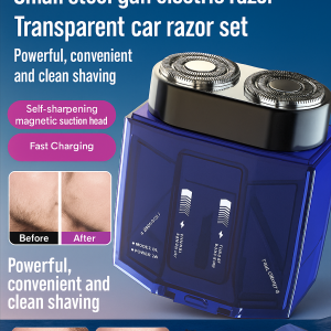 มีดโกนเครื่องยนต์คู่ เครื่องโกนหนวดไฟฟ้าปลายคู่ที่มีสไตล์ เครื่องโกนหนวดผู้ชายกําลังสูงแบบพกพา双引擎剃须刀