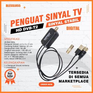 BS [BISA UNTUK SEMUA MERK TV] Penguat Sinyal Digital Antena TV Penambah Channel Saluran Taffware Amplifier Signal Booster Super Jernih Untuk TV Tabung dan LED Amplifier Signal Booster HD TFL-D15