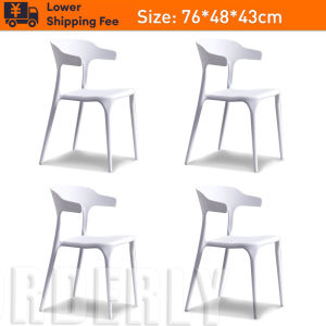 Hisoa ORDERLY Nordic Chair Black&White Plastic Chair Home Chair Dining Chair Study chair furniture Coffee Chair