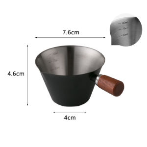 1 PC Multi-Use Mini Stainless Steel Coffee Extraction Cup With Measurement Scale V Shaped Cup Mouth Easy To Clean Barista Tool