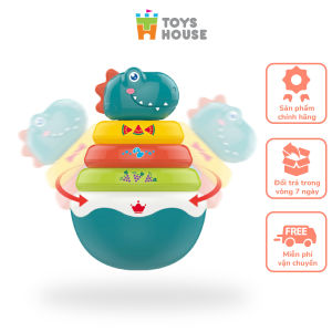 Đồ chơi lật đật vòng xúc xắc xếp chồng nhiều màu sắc hình khủng long ToysHouse HE0298
