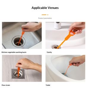 PaulWeekend Multi-Use Drain Cleaner Tool for Kitchen Sink Bathroom Sink Floor Drain and Toilet - Effective Clog Remover with Flexible Design