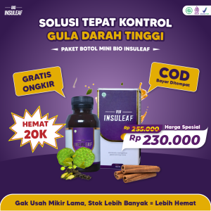 Bio Insuleaf Mini Isi 2 Botol Herbal Solusi Cepat Turunkan Diabates Secara Alami