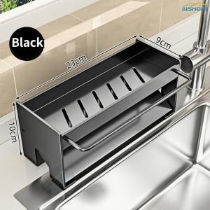 [SG Stock]Dish-Washing Sponge Sink Kitchen Rack Rag Rack Storage Drain Rack Faucet Sink Kitchen Sink Drain Rack With Rod Soap Sponge Holder Dishcloth Towel Rack