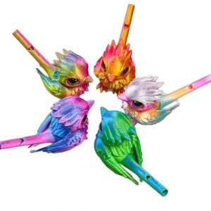 MUMU 3D Printed Bird Whistle Water Injection Gradient Bird Flute Toy Gifts Creative Instrument Whistle For Home Desktop Ornament