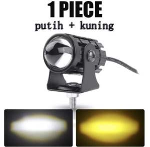 Lampu Tembak Sorot High Putih & Low Kuning Tanpa Saklar - Two Color Mini LED Spotlight 12W