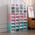 Shoe box organizer hard case with cover Foldable Plastic shoe rack storage Drawer. 