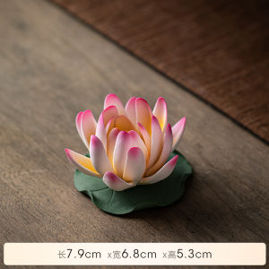 ที่ปักธูปเซรามิกรูปดอกบัวทำมือแท่งไม้ที่จับในร่มเครื่องดักเถ้าการตกแต่งบ้าน