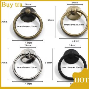 [Buytra] ที่จับประตูเฟอร์นิเจอร์ห่วงทรงกลมสไตล์วินเทจ2ชิ้นมือจับลิ้นชักตู้อัลลอยสำหรับแต่งตัว