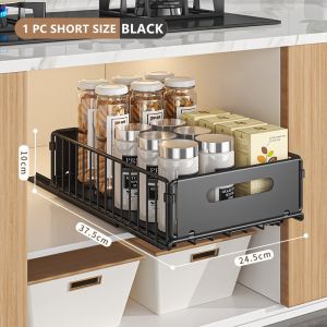 （SG stock）kitchen organiser pull out cabinet organizer With Smooth Track Adhesive Film