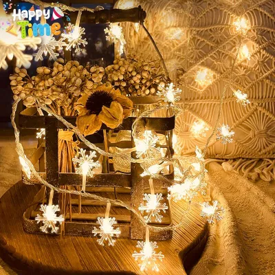 Happy Time LED Star Fairy Lights Battery Waterproof Indoor Outdoor Twinkle Christmas Lights 2 Modes Hanging Wall Lamp For Bedroom Home Decor Christmas New Year Garden Birthday Wedding Party Decorations
