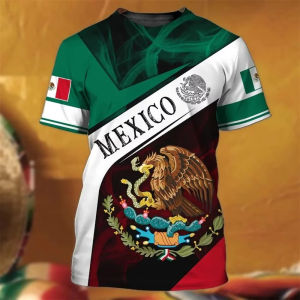[Local Stock] VCC Childrens Clothing Boys Summer Fashion Mexico Flag 3d Graphic Print T Shirt Short Sleeve Vibrant Colors Perfect for Casual Wear