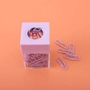 SIRENXI VUÔNG Sáng Tạo Macaron Trong suốt Văn phòng Nguồn Cung Cấp Sinh viên Văn Phòng Phẩm Clip Dispenser Kẹp Giấy Chủ Lưu Trữ Bàn Hấp Thụ từ tính Hộp