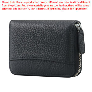 Royal Bagger RFID Organ Card Holder for Men Women Genuine Leather Large Capacity Coin Purse Fashion Zipper Wallet 1851