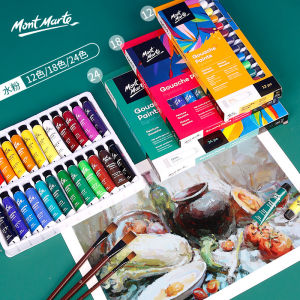 Mont Marte 12/18/24 Colors Water colour Gouache Paints Set 5ML/12ML School Student Watercolor painting Pigment Art Supplies