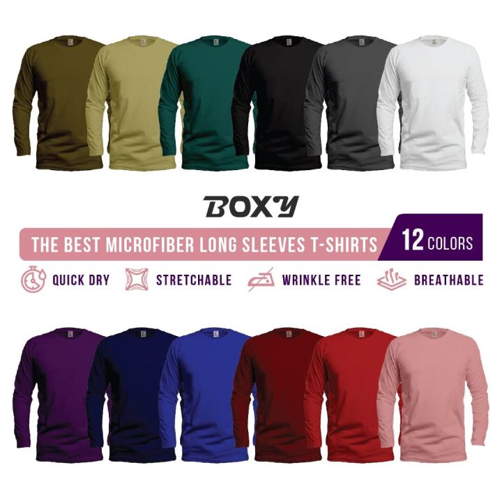 Boxy Dri Fit Microfiber Round neck Long Sleeves Men's and Women's T ...