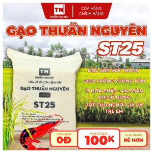 Gạo ST25 Gạo Thuần Nguyên - Túi 5kg - Gạo Dẻo Thơm - Gạo Ngon Nhất Thế Giới