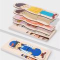 BEIBEI Educational Toys Early Learning Toys Multi-Layer Wooden Human Body Puzzle Boys Girls Parent-child Interaction Body Structure Puzzle Learning Toys Panel Toy Educational Anatomy Jigsaw Cognitive Teaching Aids. 