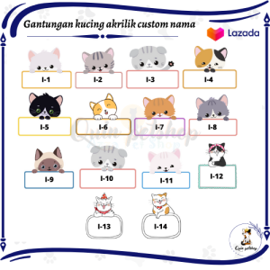 kalung kucing nama custom / kalung kucing custom nama akrilik / liontin custom nama akrilik