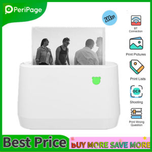 PeriPage A9 Mini Portable Thermal Notes Printer 203dpi BT Pocket Photo Mobile Printer Receipt Label Maker Sticker Support 56mm/77mm Paper Width Compatible with Android iOS Smartphone Windows for Photo QR Code Study Notes Work Lists Journal Travel Printing