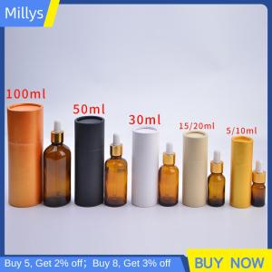 Millys Dropper tinh dầu chai rỗng kraft giấy Jar ống các tông hộp giấy tròn các tông hộp container với nắp