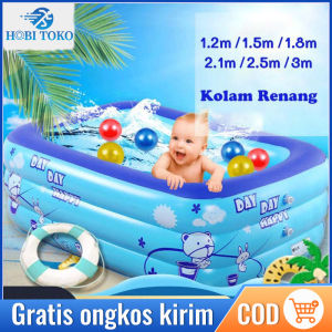 Kolam renang Anak Besar Murah Jumbo 3 Rings Kolam Renang Anak Petak Karet Dasar Gelembung Bahan Tebal/kolam renang anak 1 set pompa/kolam renang jumbo 2 m/kolam renang anak jumbo/kolam renang dewasa super jumbo