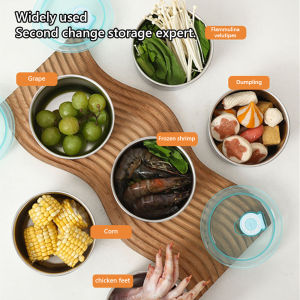 RuiMing (การจัดส่ง 2-3 วัน) ✨  กล่องรักษาสด 500 มล. กล่องรักษาสดกลม / สี่เหลี่ยม กล่องเย็นสแตนเลส 304 กล่องบรรจุภัณฑ์อาหารครัวพร้อมฝา ✨