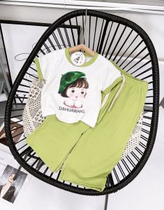 G1-Set croptop thun gân mềm bé gái 10-20kg